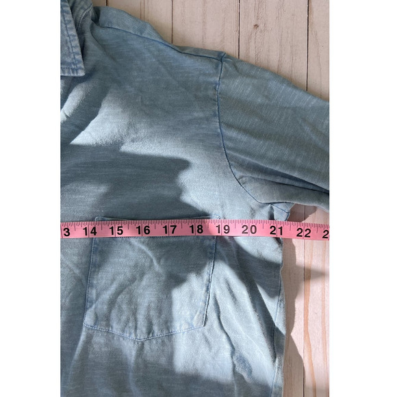 NWT Anthropologie Caite Sky Blue Cotton Embroidered Shirt - Picture 9 of 11